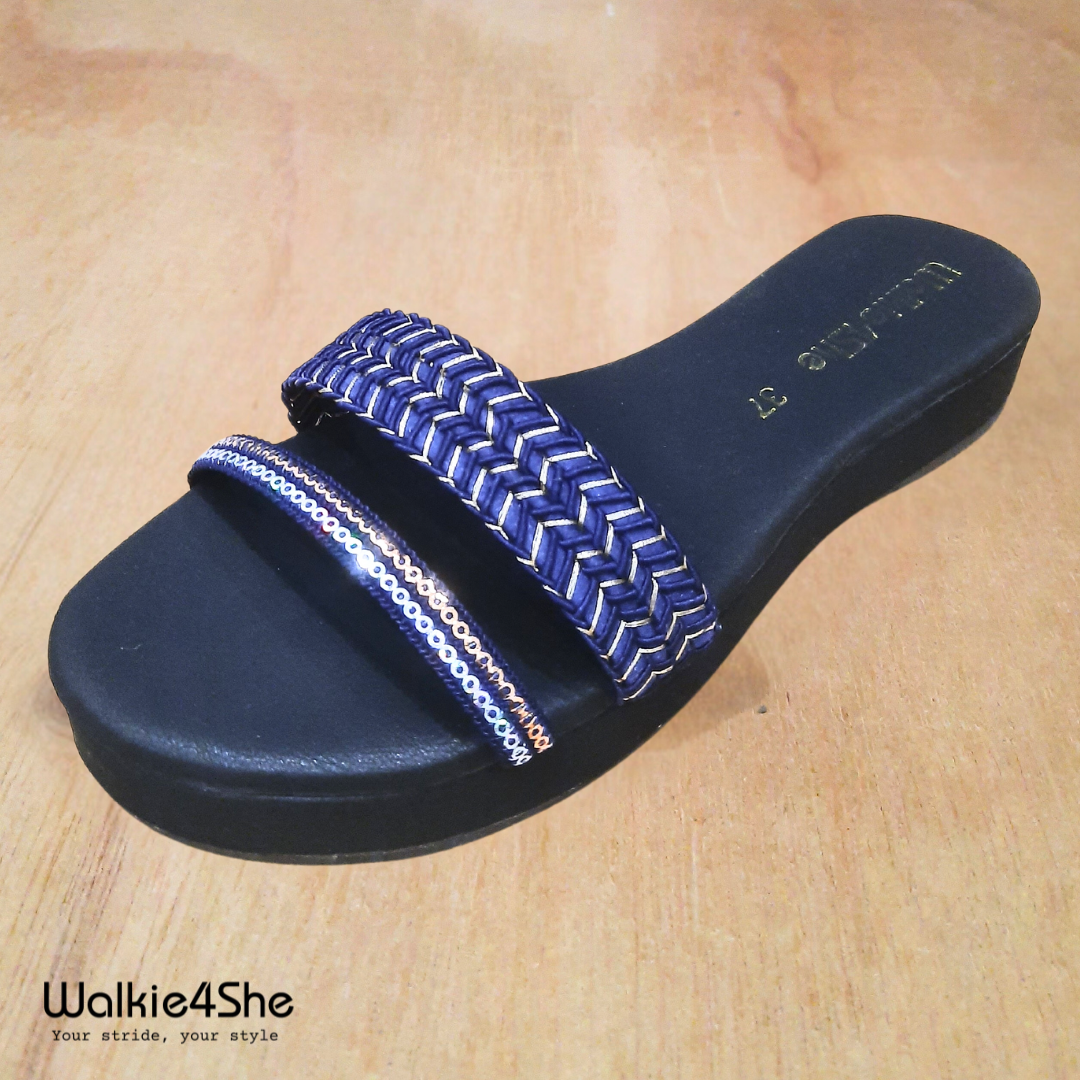 W4S-F-1104 Platform Sandal - Black, Blue