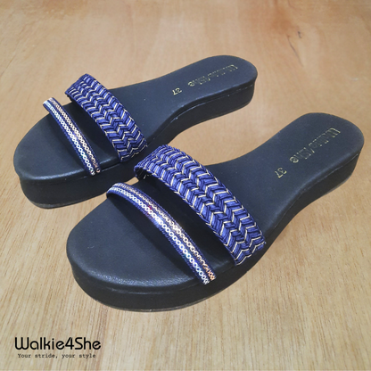 W4S-F-1104 Platform Sandal - Black, Blue